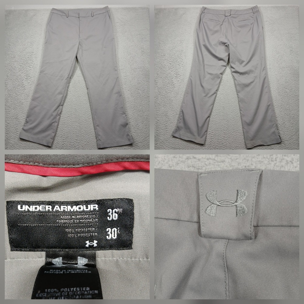 Under Armour Golf Pants Men 36x30 Gray Performance Stretch Slacks